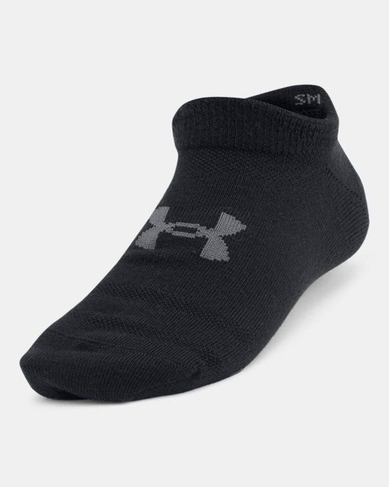 Kids' UA Essential 6-Pack No- Show Socks in Black image number 1